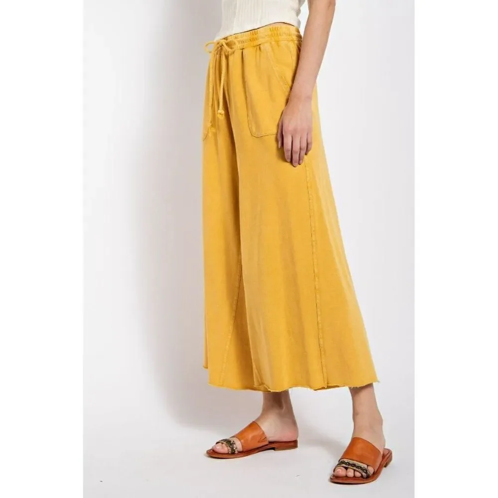 Stay Comfy Wide Leg Comfy Pants in Mustard EB40128 - Picture 3 of 5